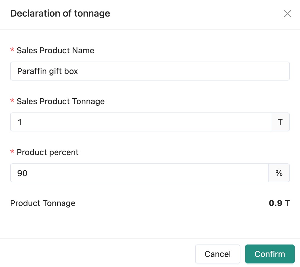 the tonnage calculation instructions